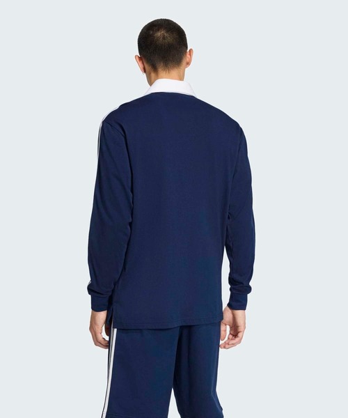 adidas(アディダス)の「スリーストライプス ラグビー 長袖ポロ / アディダスオリジナルス adidas Originals(ポロシャツ・メンズ・ブルー系その他・LARGE/MEDIUM/SMALL/X-SMALL/XX-LARGE/3XL/X-LARGE)」の2枚目の写真