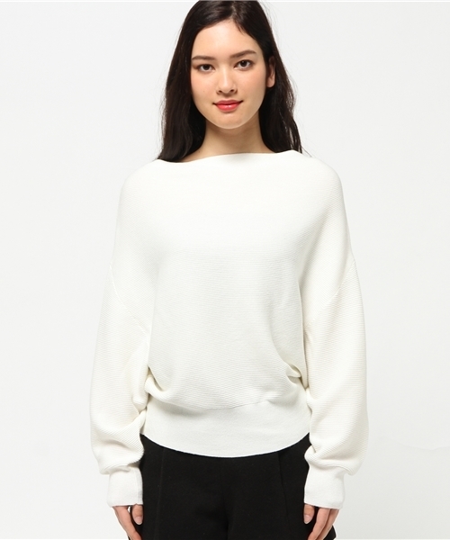 MOUSSY（マウジー）の「COTTONMIX GATHER STITCH POK（ニット/セーター・レディース・ライトグレー/ブルー/オフホワイト/ライトピンク・FREE）」の5枚目の写真