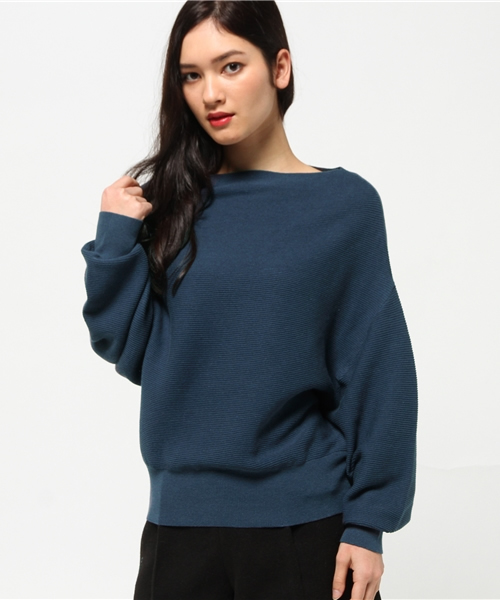 MOUSSY（マウジー）の「COTTONMIX GATHER STITCH POK（ニット/セーター・レディース・ライトグレー/ブルー/オフホワイト/ライトピンク・FREE）」の8枚目の写真