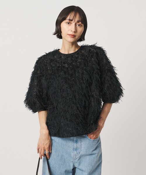 UNITED ARROWS（ユナイテッドアローズ）の「へアリー フリンジ ブラウス ‐ウォッシャブル‐（シャツ/ブラウス・レディース・オフホワイト/ブラック・FREE）」の9枚目の写真