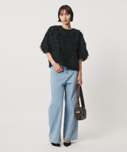 UNITED ARROWS（ユナイテッドアローズ）の「へアリー フリンジ ブラウス ‐ウォッシャブル‐（シャツ/ブラウス・レディース・オフホワイト/ブラック・FREE）」の4枚目の写真