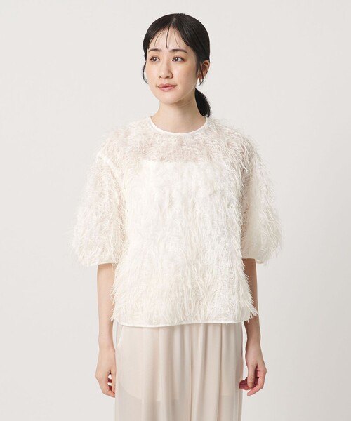 UNITED ARROWS(ユナイテッドアローズ)の「へアリー フリンジ ブラウス ‐ウォッシャブル‐(シャツ/ブラウス・レディース・オフホワイト/ブラック・FREE)」の5枚目の写真