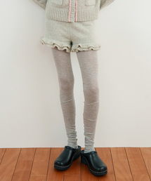SINOON（シヌーン）の「Color Point Frill Knit Shorts (Greyish Green)（その他パンツ）」