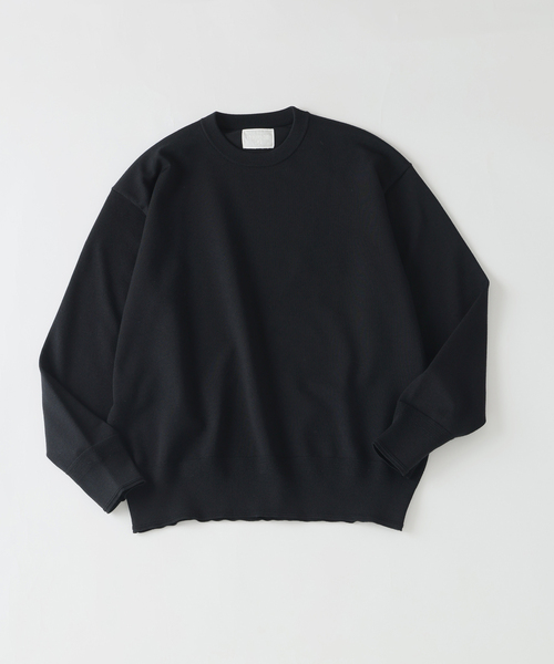 EDIFICE（エディフィス）の「《EDIFICE by PIPPIOLINO》ウール プレイティング クルーネック（ニット/セーター・メンズ・ブラック/グレー・MEDIUM/LARGE）」の12枚目の写真