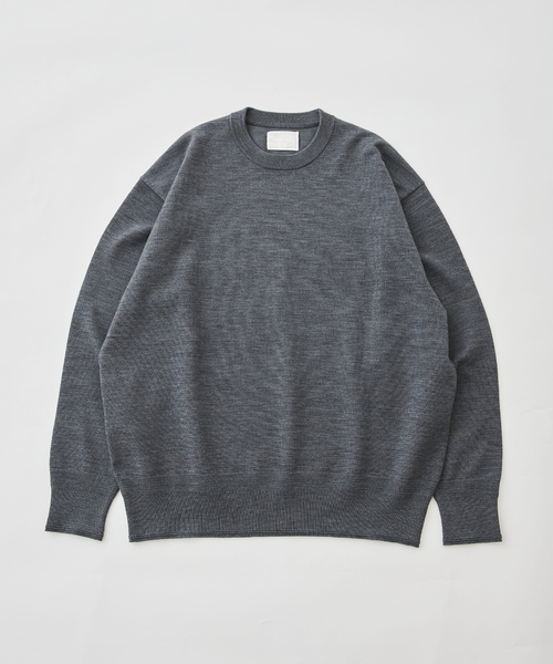 EDIFICE（エディフィス）の「《EDIFICE by PIPPIOLINO》ウール プレイティング クルーネック（ニット/セーター・メンズ・ブラック/グレー・MEDIUM/LARGE）」の13枚目の写真
