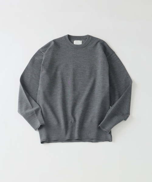 EDIFICE（エディフィス）の「《EDIFICE by PIPPIOLINO》ウール プレイティング クルーネック（ニット/セーター・メンズ・ブラック/グレー・MEDIUM/LARGE）」の14枚目の写真