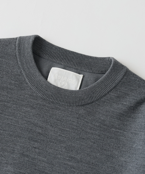 EDIFICE（エディフィス）の「《EDIFICE by PIPPIOLINO》ウール プレイティング クルーネック（ニット/セーター・メンズ・ブラック/グレー・MEDIUM/LARGE）」の17枚目の写真