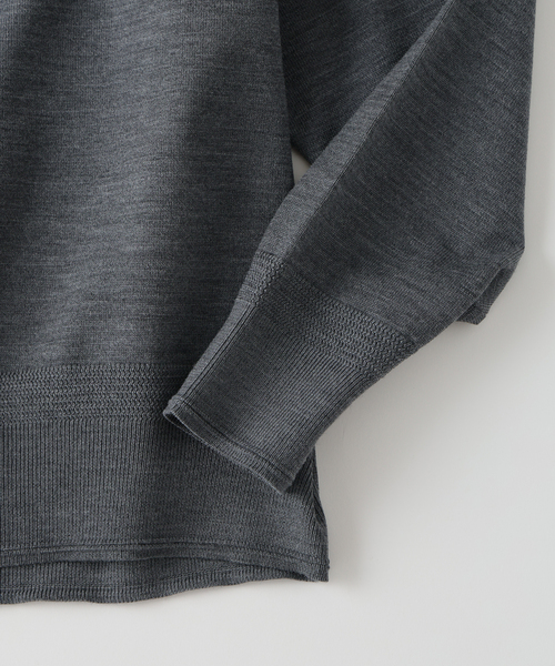 EDIFICE（エディフィス）の「《EDIFICE by PIPPIOLINO》ウール プレイティング クルーネック（ニット/セーター・メンズ・ブラック/グレー・MEDIUM/LARGE）」の18枚目の写真