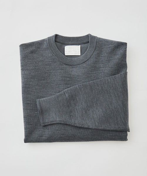 EDIFICE（エディフィス）の「《EDIFICE by PIPPIOLINO》ウール プレイティング クルーネック（ニット/セーター・メンズ・ブラック/グレー・MEDIUM/LARGE）」の21枚目の写真
