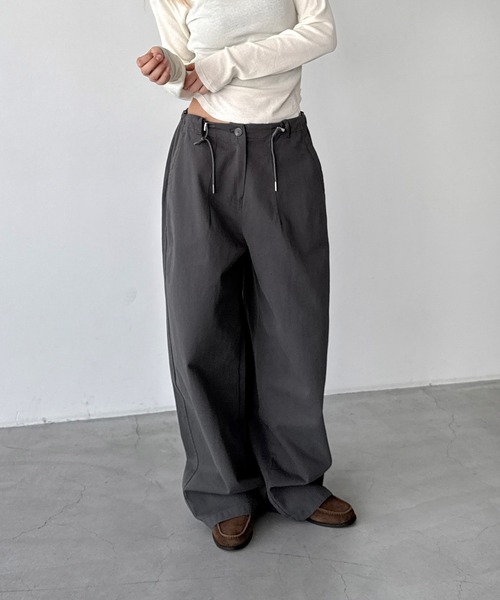 CANAL JEAN(キャナルジーン)の「El mar ベイカーワイドイージーパンツ(その他パンツ・レディース・チャコールグレー・ONE SIZE)」の1枚目の写真