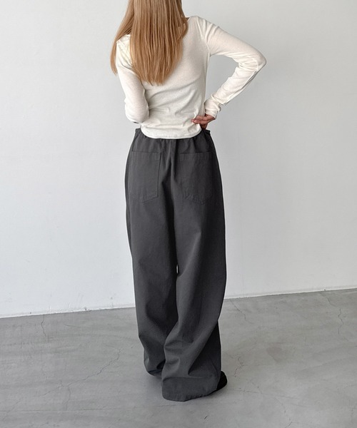 CANAL JEAN(キャナルジーン)の「El mar ベイカーワイドイージーパンツ(その他パンツ・レディース・チャコールグレー・ONE SIZE)」の5枚目の写真