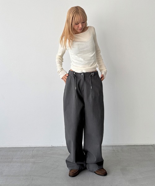CANAL JEAN(キャナルジーン)の「El mar ベイカーワイドイージーパンツ(その他パンツ・レディース・チャコールグレー・ONE SIZE)」の6枚目の写真