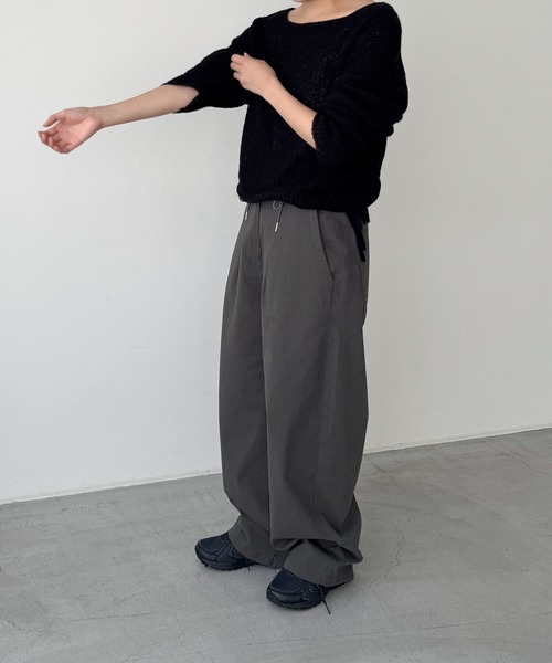 CANAL JEAN(キャナルジーン)の「El mar ベイカーワイドイージーパンツ(その他パンツ・レディース・チャコールグレー・ONE SIZE)」の12枚目の写真