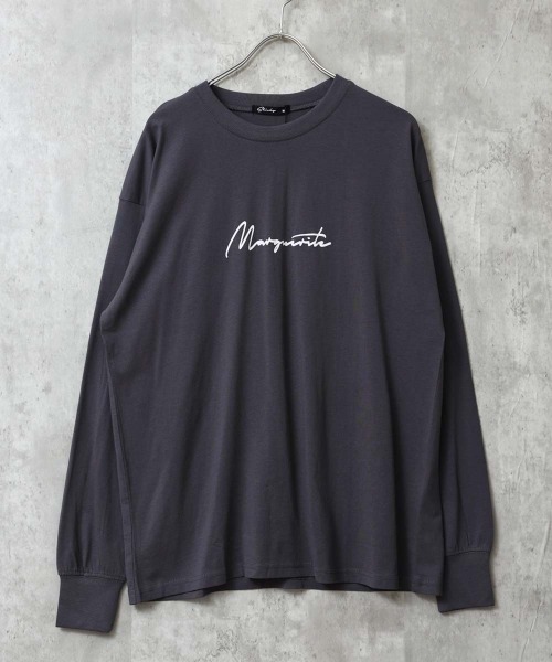 SHISKY(シスキー)の「プリント/刺繍 BIGロンT(Tシャツ/カットソー・メンズ・ブラック/ネイビー/オフホワイト/チャコールグレー/オートミール/杢グレー/ピンク/ホワイト系1/ホワイト系2/ホワイト系3/ホワイト系4/ブラック系1/ブラック系2/ブラック系3/ブラック系4/ブラック系5/ライトグレー系1/グレー系1/グレー系2/アイボリー系1/アイボリー系2/ネイビー系1/ネイビー系2/ピンク系1・M/L/XL)」の12枚目の写真