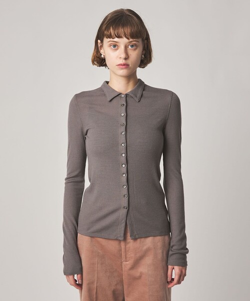 Steven Alan(スティーブンアラン)の「<Steven Alan>ウール リブ ポロエリ カーディガン(カーディガン/ボレロ・レディース・グレー系/ブラック/オフホワイト・FREE)」の12枚目の写真
