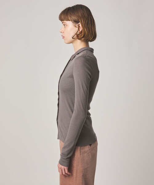 Steven Alan(スティーブンアラン)の「<Steven Alan>ウール リブ ポロエリ カーディガン(カーディガン/ボレロ・レディース・グレー系/ブラック/オフホワイト・FREE)」の4枚目の写真
