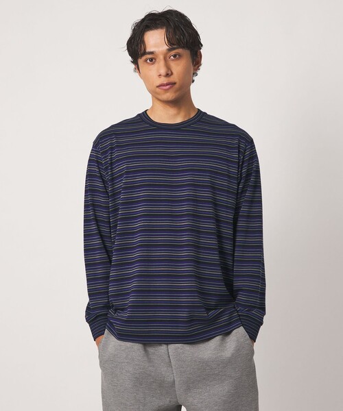 A DAY IN THE LIFE UNITED ARROWS(アデイインザライフユナイテッドアローズ)の「ラスティック ボーダーカットソー<A DAY IN THE LIFE>(Tシャツ/カットソー・メンズ・パープル/オレンジ・L/M)」の1枚目の写真