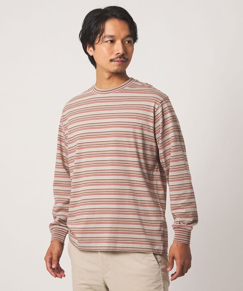 A DAY IN THE LIFE UNITED ARROWS(アデイインザライフユナイテッドアローズ)の「ラスティック ボーダーカットソー<A DAY IN THE LIFE>(Tシャツ/カットソー・メンズ・パープル/オレンジ・L/M)」の3枚目の写真
