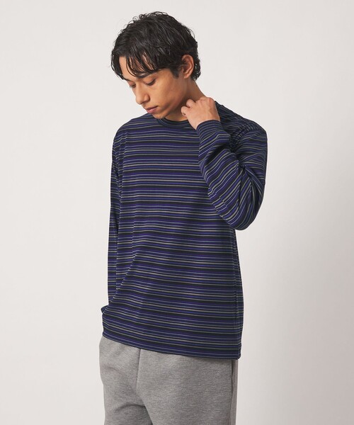 A DAY IN THE LIFE UNITED ARROWS(アデイインザライフユナイテッドアローズ)の「ラスティック ボーダーカットソー<A DAY IN THE LIFE>(Tシャツ/カットソー・メンズ・パープル/オレンジ・L/M)」の6枚目の写真