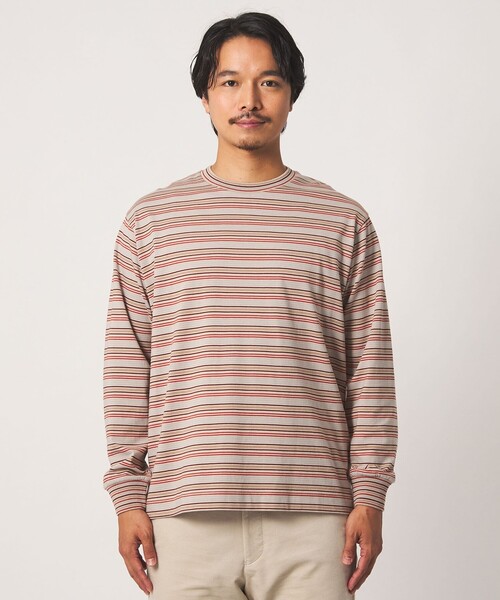 A DAY IN THE LIFE UNITED ARROWS(アデイインザライフユナイテッドアローズ)の「ラスティック ボーダーカットソー<A DAY IN THE LIFE>(Tシャツ/カットソー・メンズ・パープル/オレンジ・L/M)」の9枚目の写真