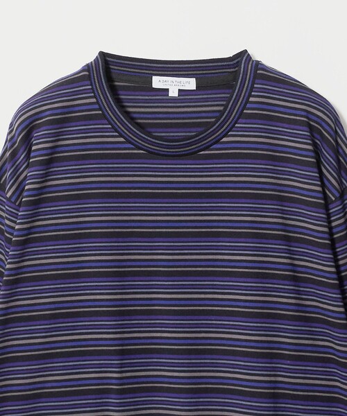 A DAY IN THE LIFE UNITED ARROWS(アデイインザライフユナイテッドアローズ)の「ラスティック ボーダーカットソー<A DAY IN THE LIFE>(Tシャツ/カットソー・メンズ・パープル/オレンジ・L/M)」の14枚目の写真