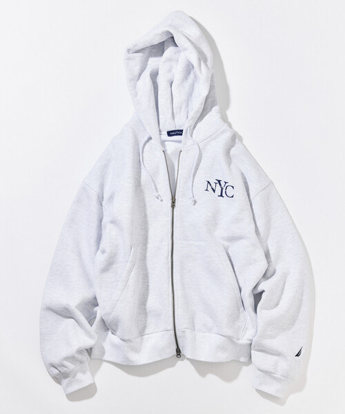 NAUTICA(ノーティカ)の「NAUTICA/ノーティカ NYC ロゴZIP HOODIE/ジップフーディー(パーカー・レディース・ネイビー/ライトグレー・フリ-)」の2枚目の写真