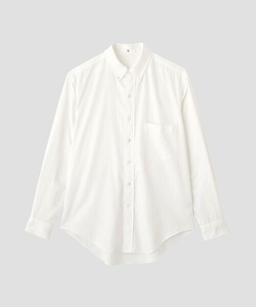 Y（ワイ）の「Ｙ /  [UNISEX] ORGANIC COTTON WASHER SATIN BD SHIRT（シャツ/ブラウス・メンズ・ネイビー/ホワイト・LARGE/MEDIUM）」の4枚目の写真