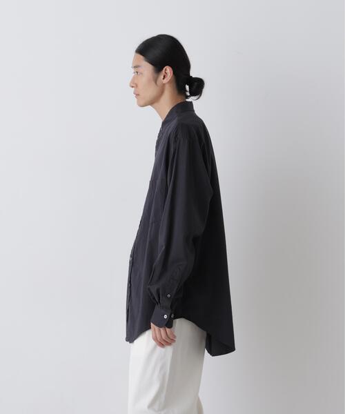 Y（ワイ）の「Ｙ /  [UNISEX] ORGANIC COTTON WASHER SATIN BD SHIRT（シャツ/ブラウス・メンズ・ネイビー/ホワイト・LARGE/MEDIUM）」の7枚目の写真