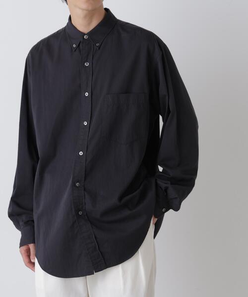 Y（ワイ）の「Ｙ /  [UNISEX] ORGANIC COTTON WASHER SATIN BD SHIRT（シャツ/ブラウス・メンズ・ネイビー/ホワイト・LARGE/MEDIUM）」の9枚目の写真