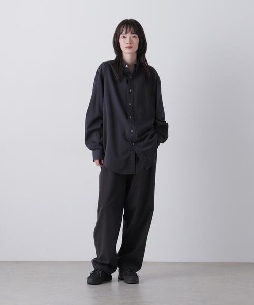 Y（ワイ）の「Ｙ /  [UNISEX] ORGANIC COTTON WASHER SATIN BD SHIRT（シャツ/ブラウス・メンズ・ネイビー/ホワイト・LARGE/MEDIUM）」の12枚目の写真