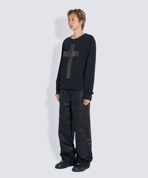 PITCHBLACK(ピッチブラック)の「クロススタッズロングスリーブTシャツ(ブラック)(Tシャツ/カットソー・メンズ・その他・LARGE/MEDIUM/X-LARGE)」の5枚目の写真
