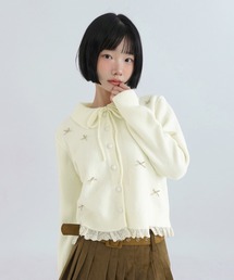 キャンディリボンレースカラーニットカーディガン/2026 AW COLLECTION