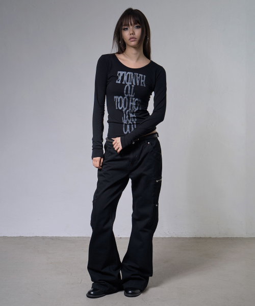 FANCY CLUB(ファンシークラブ)の「STITCH コットン カーゴパンツ (BLACK) F26ZD466(その他パンツ・レディース・その他・SMALL/MEDIUM)」の5枚目の写真