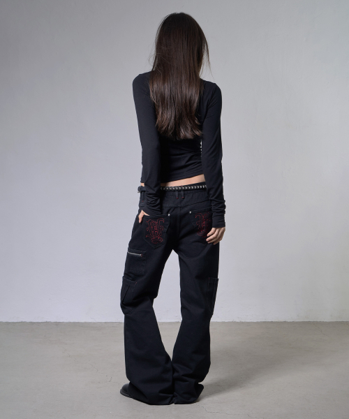 FANCY CLUB(ファンシークラブ)の「STITCH コットン カーゴパンツ (BLACK) F26ZD466(その他パンツ・レディース・その他・SMALL/MEDIUM)」の6枚目の写真