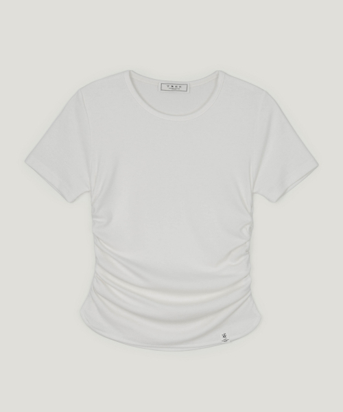 TWEE(トゥウィー)の「グレートスリムシャーリング半袖Tシャツ(Tシャツ/カットソー・レディース・ライトグレー/ブラック/アイボリー・FREE)」の7枚目の写真
