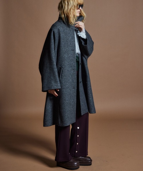 MAISON SPECIAL(メゾンスペシャル)の「【26WINTER PRE-ORDER】Cape Coat/ケープコート(その他アウター・レディース・チャコールグレー/マルチ・FREE)」の9枚目の写真