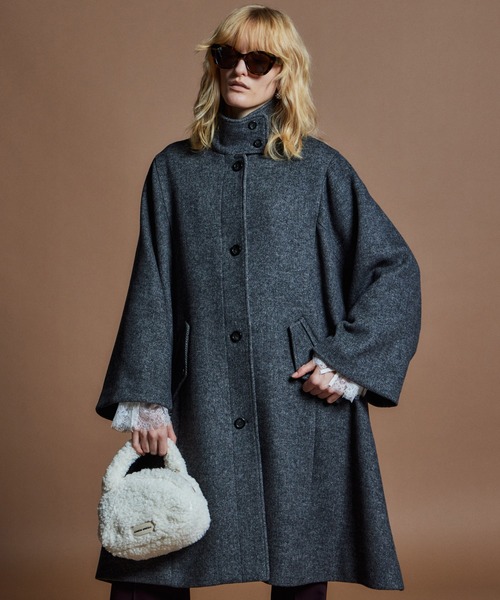 MAISON SPECIAL(メゾンスペシャル)の「【26WINTER PRE-ORDER】Cape Coat/ケープコート(その他アウター・レディース・チャコールグレー/マルチ・FREE)」の11枚目の写真
