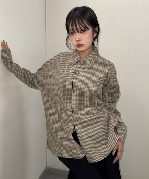 A'gem(エージェム)の「A'GEM/9 × .kom 『A'gem/エージェム』FIREMAN CHECK SHIRT/ファイヤーマンチェックシャツ(シャツ/ブラウス・メンズ・ブラック/ベージュ・M)」の5枚目の写真