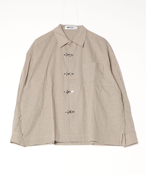 A'gem(エージェム)の「A'GEM/9 × .kom 『A'gem/エージェム』FIREMAN CHECK SHIRT/ファイヤーマンチェックシャツ(シャツ/ブラウス・メンズ・ブラック/ベージュ・M)」の8枚目の写真