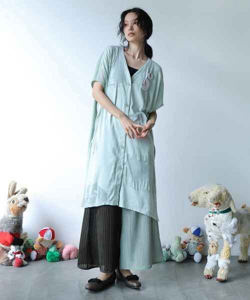 BEDSIDEDRAMA（ベットサイドドラマ）の「SHEER TALES DRESS（ワンピース・レディース・ミント/ブラック・2/1）」の10枚目の写真