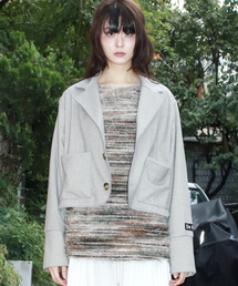 DEMARC（ドゥマーク）の「TAILORED MEDIUM CROP JACKET -  Gray（テーラードジャケット）」