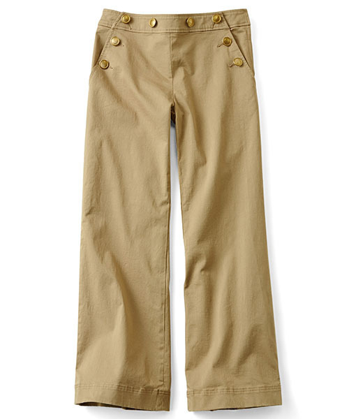 IEDIT（イディット）の「【股下丈が選べる】ミルブロウズ　ゴールドボタンがアクセントのアンクル丈ワイドマリンパンツ　（その他パンツ・レディース・ブラック/ネイビー/ベージュ/ホワイト・7/9/4/2/3/8/6/10/1/5）」の10枚目の写真