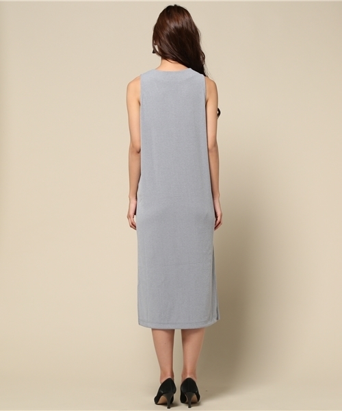 goocy（グースィー）の「フロントボタンリブロングワンピース（ワンピース・レディース・ピンク/マスタード/ネイビー/グレー・FREE）」の7枚目の写真