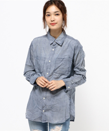 X-girl | LIGHTWEIGHT DENIM SHIRT /シャツ/デニム/薄め素材/羽織り/夏/日焼け/冷房対策/セットアップ/大きめサイズ/トレンド(シャツ/ブラウス)