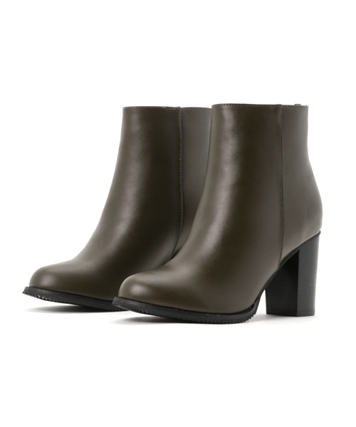 coca(ANDEX shoes product)(コカ)の「coca PORTA/コカポルタ フィット ショートブーツ バックジッパー 太めヒール 416706(ブーツ・レディース・ブラック/カーキ・24.0cm/23.5cm/23.0cm/25.0cm/24.5cm)」の1枚目の写真