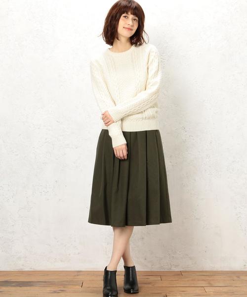 green label relaxing（グリーンレーベルリラクシング）の「CB HAMILTON ARAN C/N 5Gニット（ニット/セーター・レディース・オフホワイト/ライトグレー/ネイビー/レッド・40/38）」の18枚目の写真