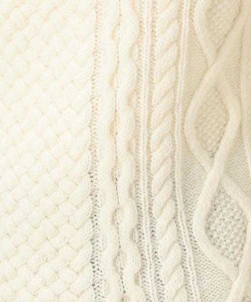 green label relaxing（グリーンレーベルリラクシング）の「CB HAMILTON ARAN C/N 5Gニット（ニット/セーター・レディース・オフホワイト/ライトグレー/ネイビー/レッド・40/38）」の11枚目の写真