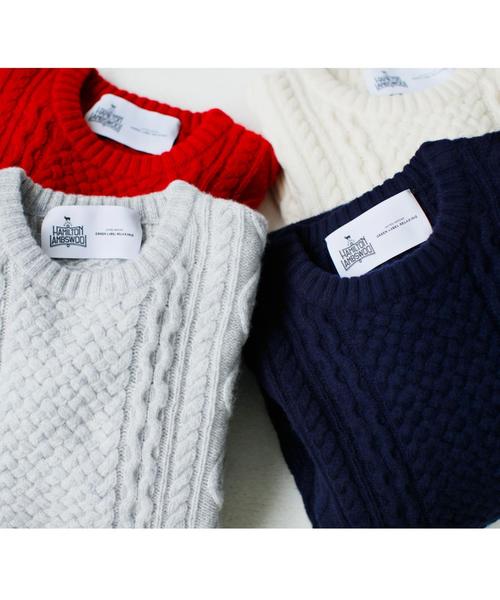 green label relaxing（グリーンレーベルリラクシング）の「CB HAMILTON ARAN C/N 5Gニット（ニット/セーター・レディース・オフホワイト/ライトグレー/ネイビー/レッド・40/38）」の6枚目の写真
