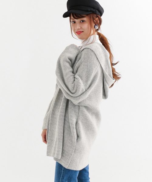 URBAN RESEARCH Sonny Label(アーバンリサーチサニーレーベル)の「Sonny Label Wフェイスフード付ニットカーディガン(カーディガン/ボレロ・レディース・グレー/ネイビー・FREE)」の11枚目の写真