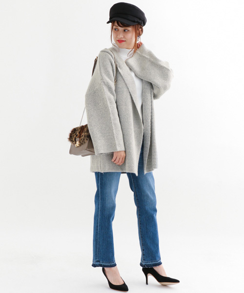 URBAN RESEARCH Sonny Label(アーバンリサーチサニーレーベル)の「Sonny Label Wフェイスフード付ニットカーディガン(カーディガン/ボレロ・レディース・グレー/ネイビー・FREE)」の13枚目の写真
